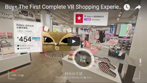 Das virtuelle Einkaufs-Setting bietet unter anderem 360-Grad-Ansichten von Produkten und Verkaufsregalen, dazu Verkäufer, die einem beraten. Oder Kunden können sich Kleidungsstücke in der eigenen Konfektionsgröße von virtuellen Models zeigen lassen. Das Tüpfelchen auf dem „i“: Wer den bargeldlosen Bezahlservice Alipay von Alibaba in seine VR App integriert hat, der kann auch gleich noch bezahlen. Der große Amazon-Rivale aus dem Reich der Mitte ist indes natürlich nicht der einzige Big Player, der mit VR-Commerce liebäugelt.