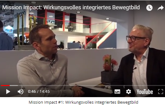 Video: Mission Impact #1: Wirkungsvolles integriertes Bewegtbild Mit Guido Modenbach (Geschäftsführer Market Intelligence bei SevenOne Media) hat unser Geschäftsführer Kristian Meinken in der Auftaktfolge von „Mission Impact“ über wirkungsvolle integrierte Bewegbild-Konzepte gesprochen.